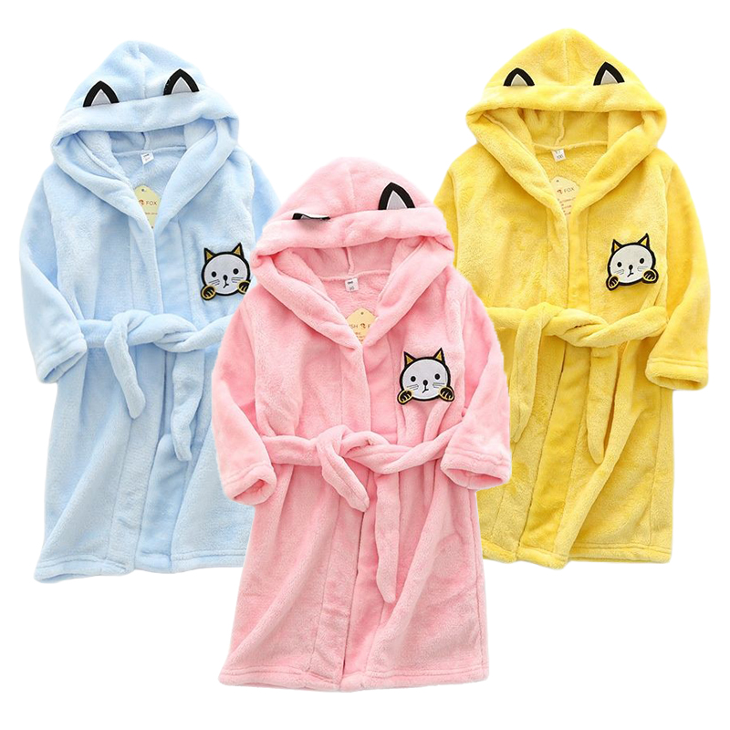 Winter Clothing Baby - Kids Cartoon Cat Robes New Winter