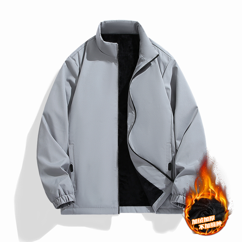 Quality Winter Clothing Bomber Jacket - Spring Autumn Men's Fleece Turn Collar