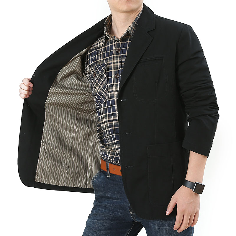 Quality Winter Clothing Bomber Jacket - Men Pure Cotton Washed Denim Blazer