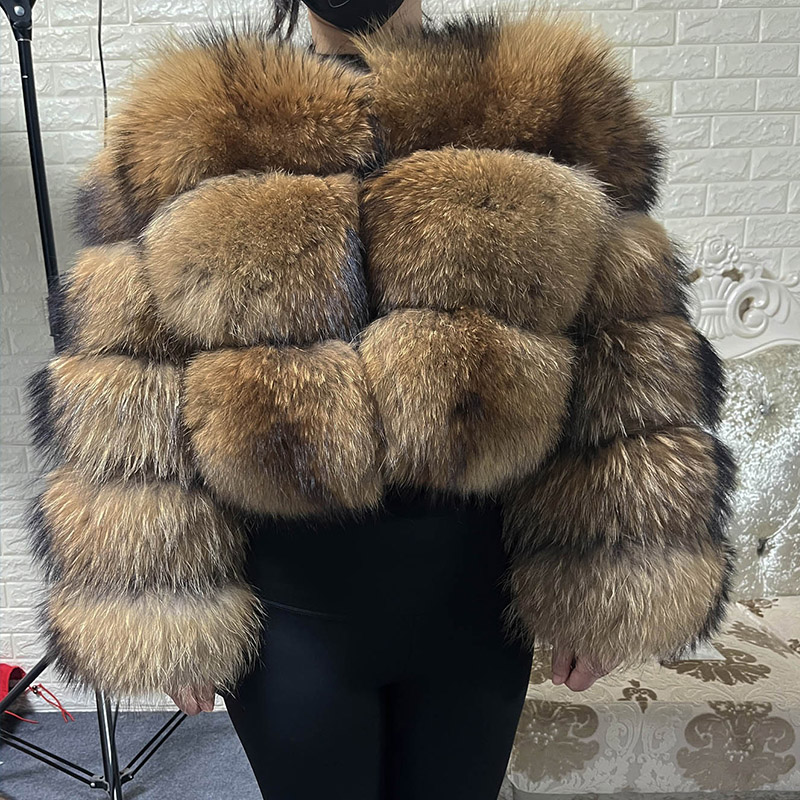 Plus Size Tops Brown Fur Maoma – Jacket Winter Clothing recenzja i cena