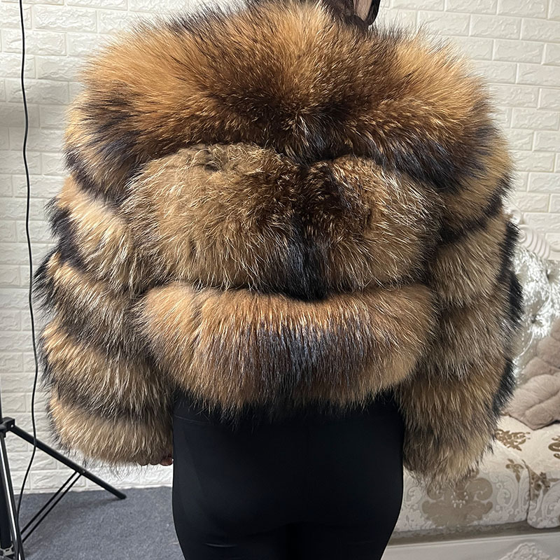 Plus Size Tops Brown Fur Maoma – Jacket Winter Clothing recenzja i cena