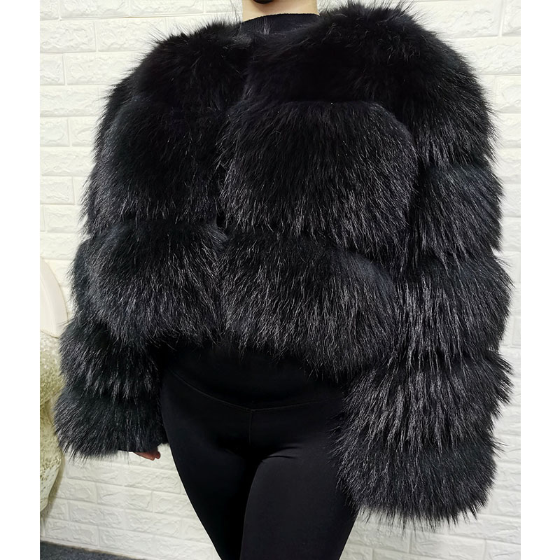 Plus Size Tops Brown Fur Maoma – Jacket Winter Clothing recenzja i cena