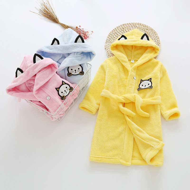 Kids Cartoon Cat Robes New Win – Winter Clothing Baby recenzja i cena