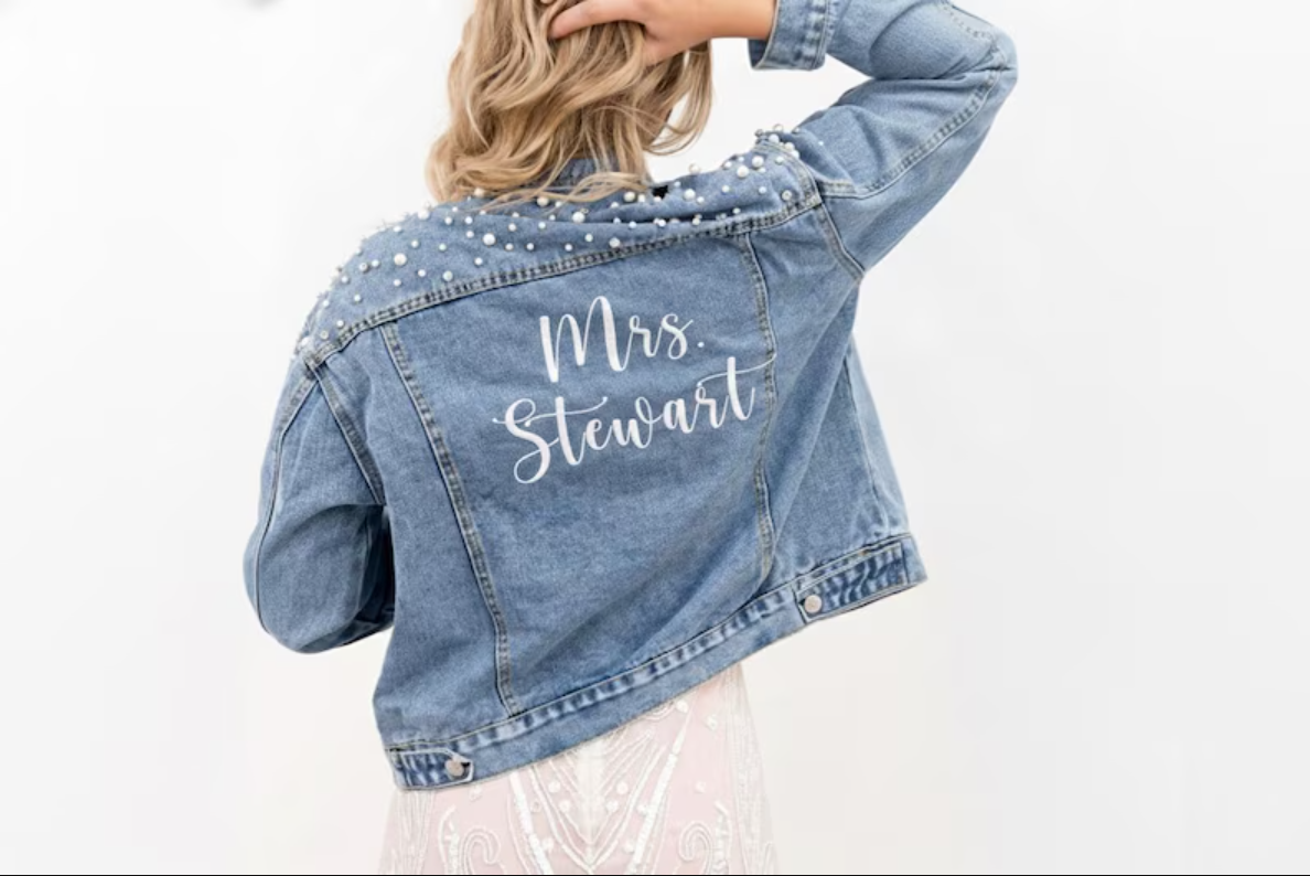 Custom Embroidered Bride Denim – Jacket Winter Clothing recenzja i cena