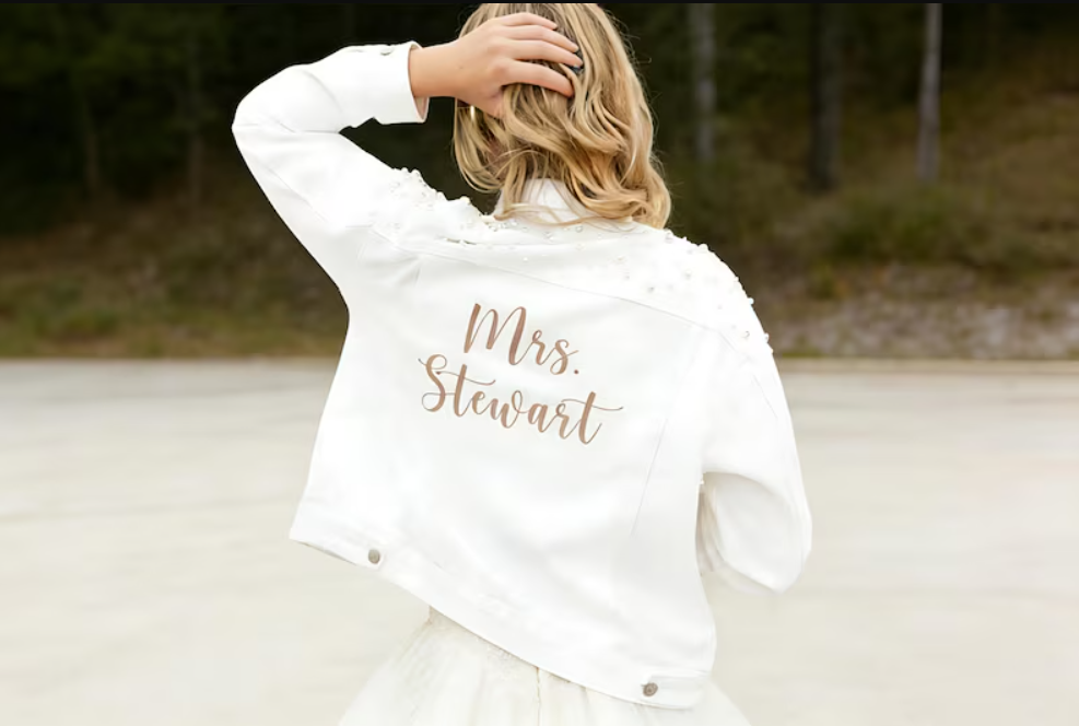 Custom Embroidered Bride Denim – Jacket Winter Clothing recenzja i cena