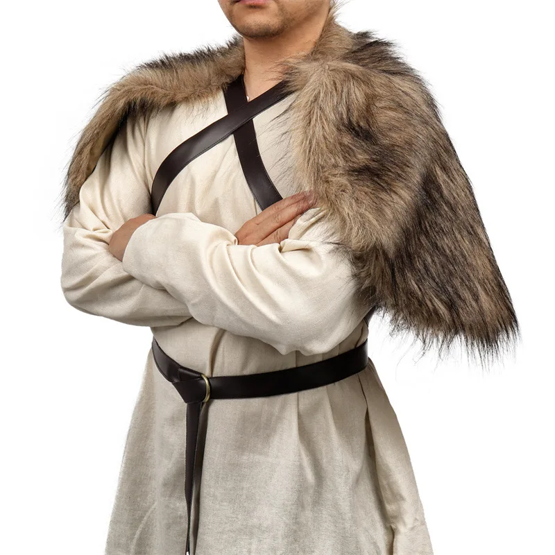 Viking Cloak Faux Fur Collar C – Jacket Winter Clothing recenzja i cena
