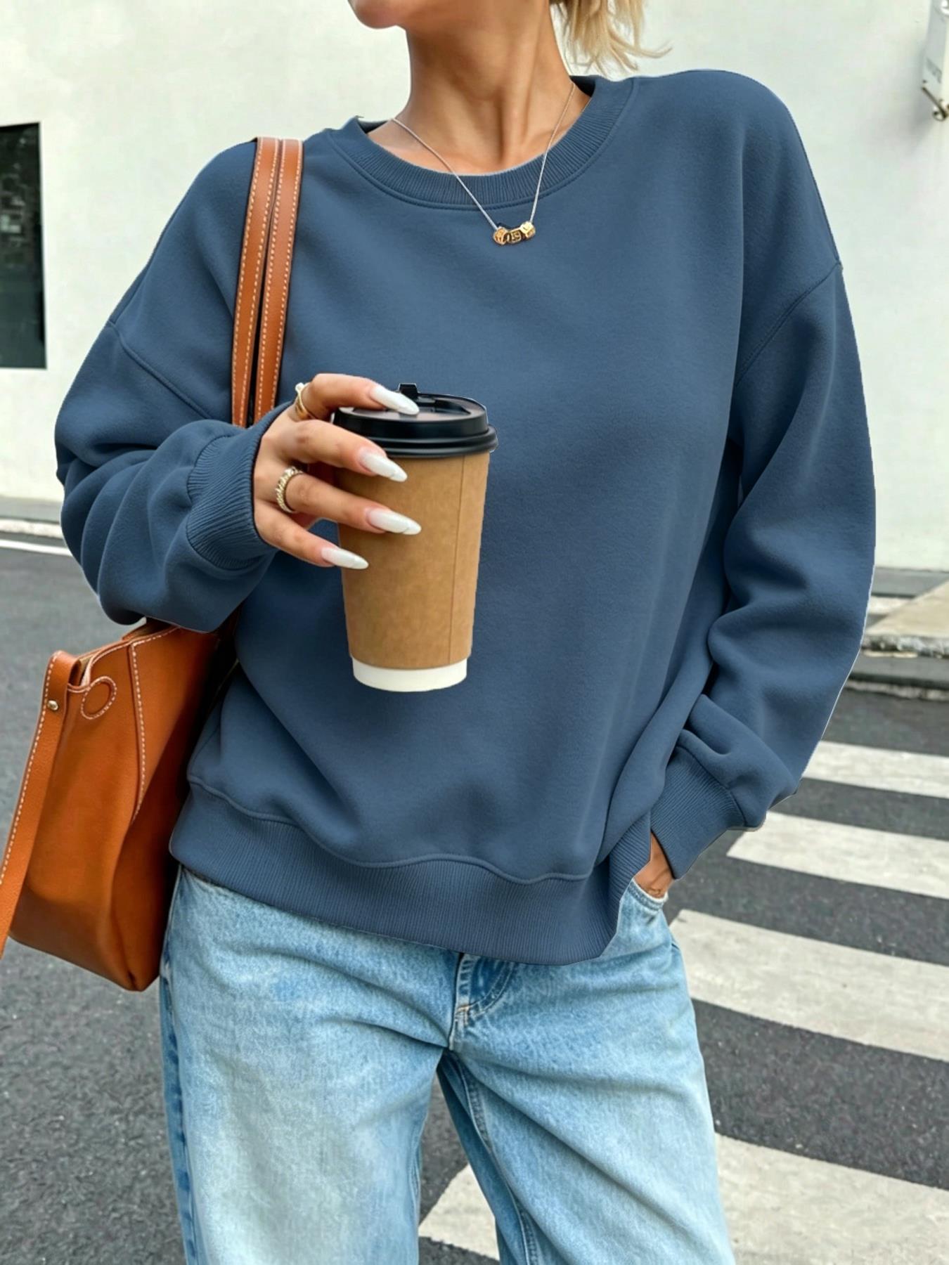 Solid Women's Casual Sweatshir – Winter Clothing Sale Women recenzja i cena