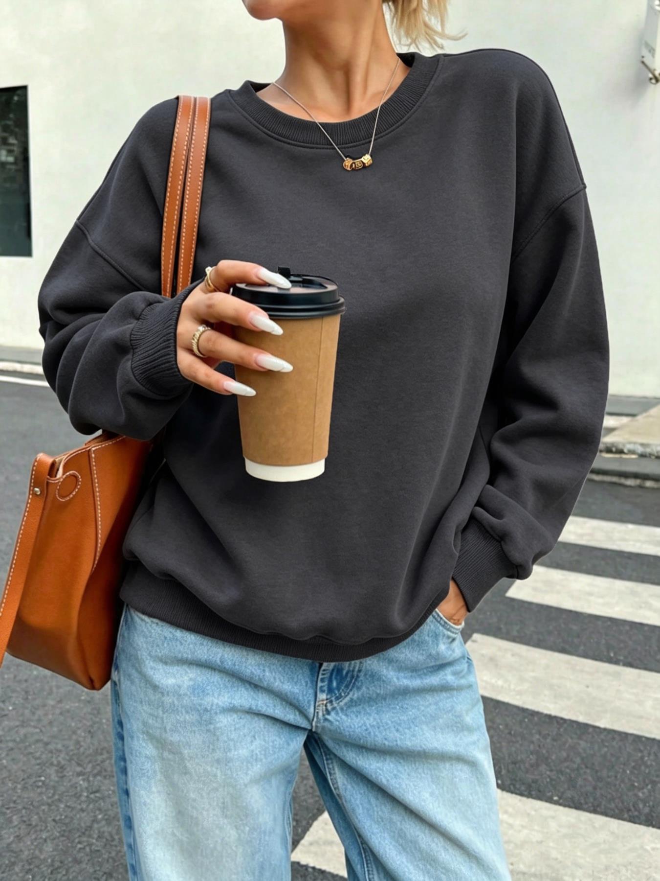 Solid Women's Casual Sweatshir – Winter Clothing Sale Women recenzja i cena