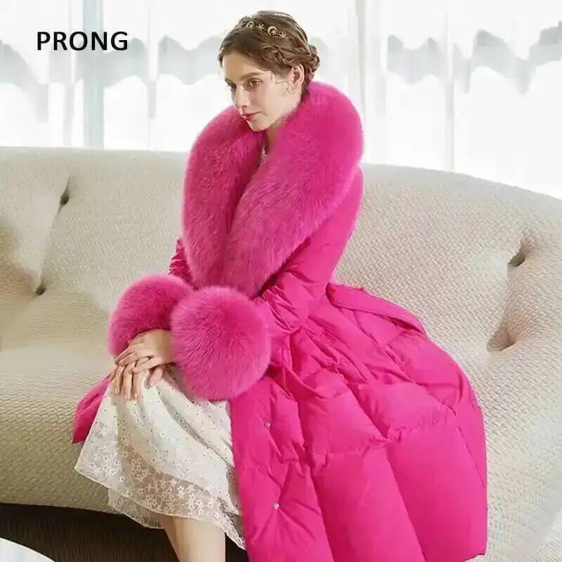 100% Real Fox Fur Collar Winte – Jacket Winter Clothing recenzja i cena