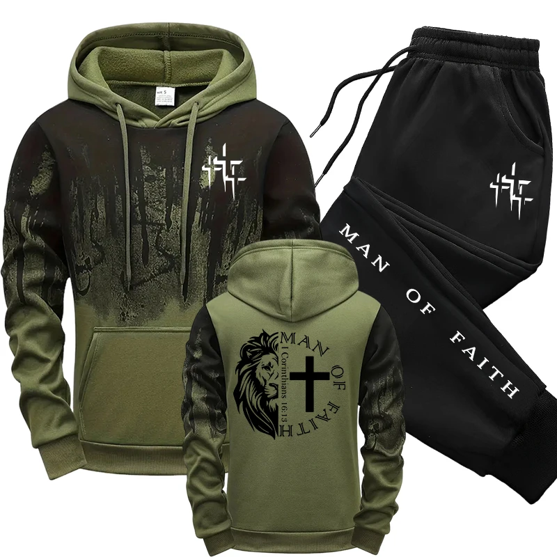 Man of Faith Pattern Men's Set – Winter Clothes recenzja i cena