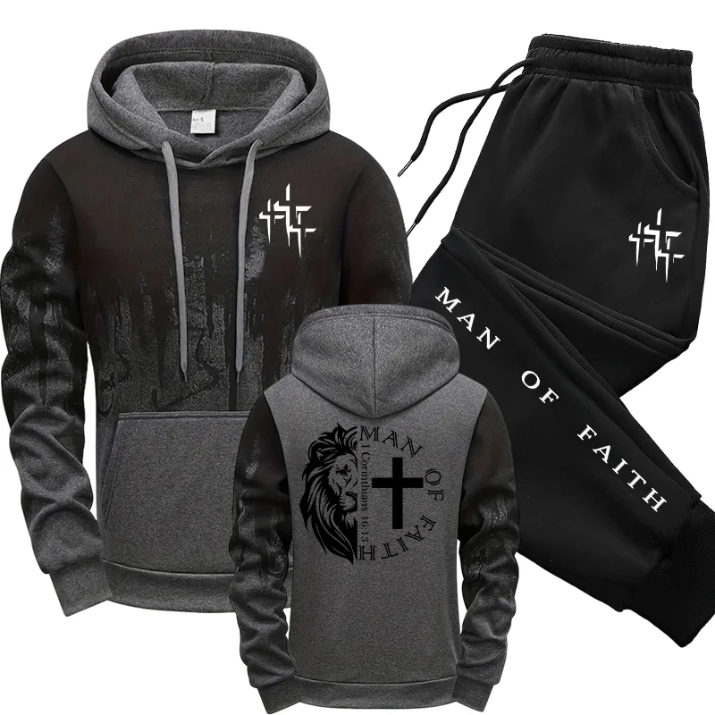 Man of Faith Pattern Men's Set – Winter Clothes recenzja i cena