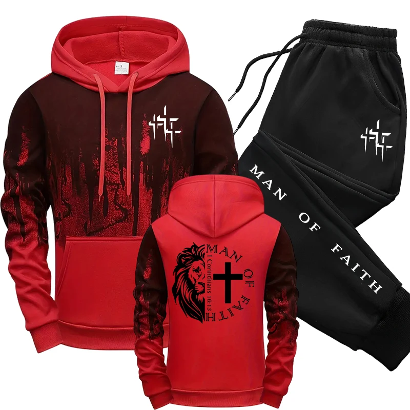 Man of Faith Pattern Men's Set – Winter Clothes recenzja i cena