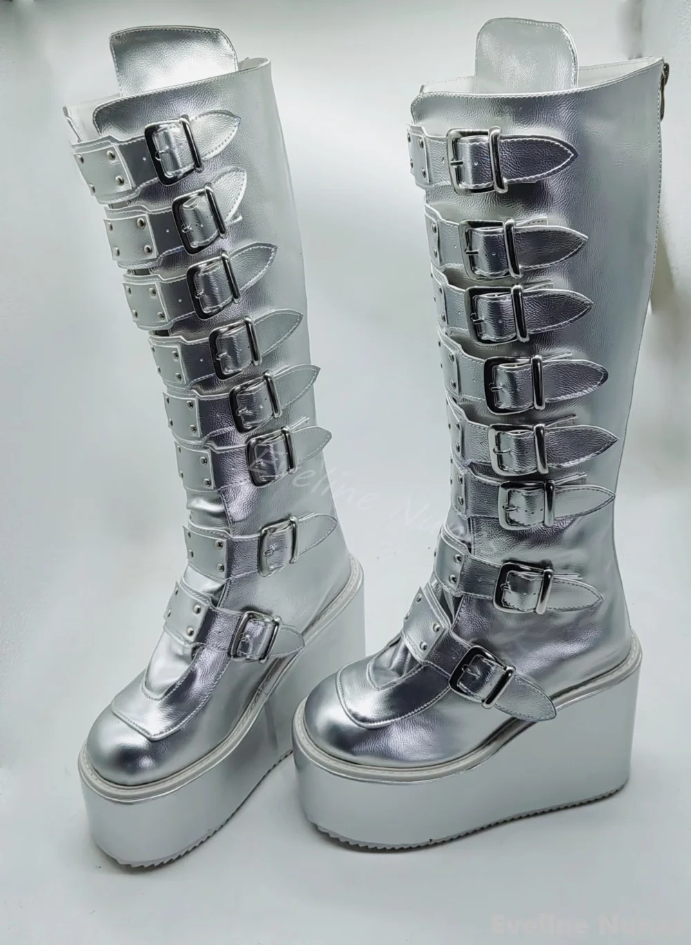 Silver Platform Wedges Knee Hi – Winter Clothes recenzja i cena
