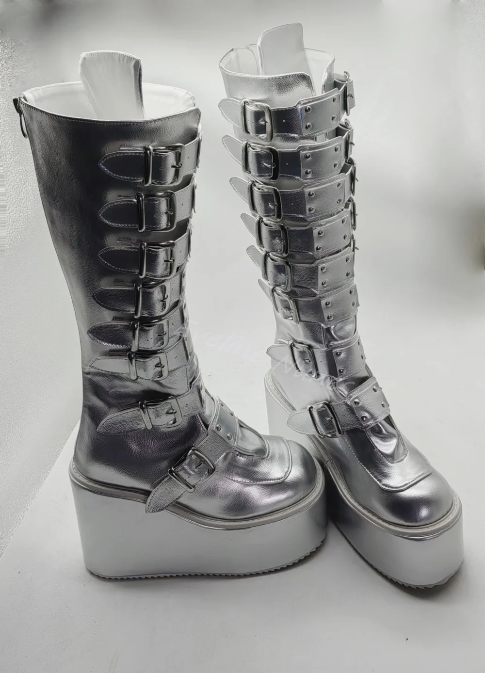 Silver Platform Wedges Knee Hi – Winter Clothes recenzja i cena