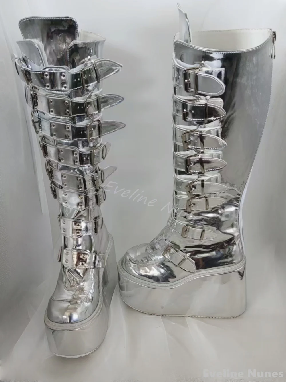 Silver Platform Wedges Knee Hi – Winter Clothes recenzja i cena