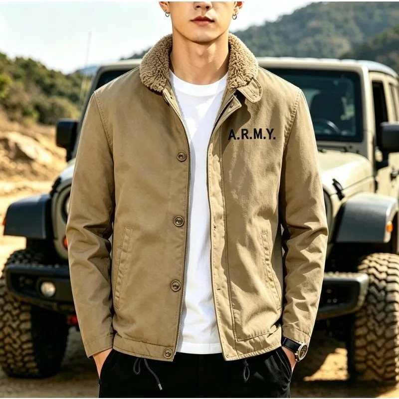 Men's Fleece Warm Winter Milit – Quality Winter Clothing Bomber Jacket recenzja i cena